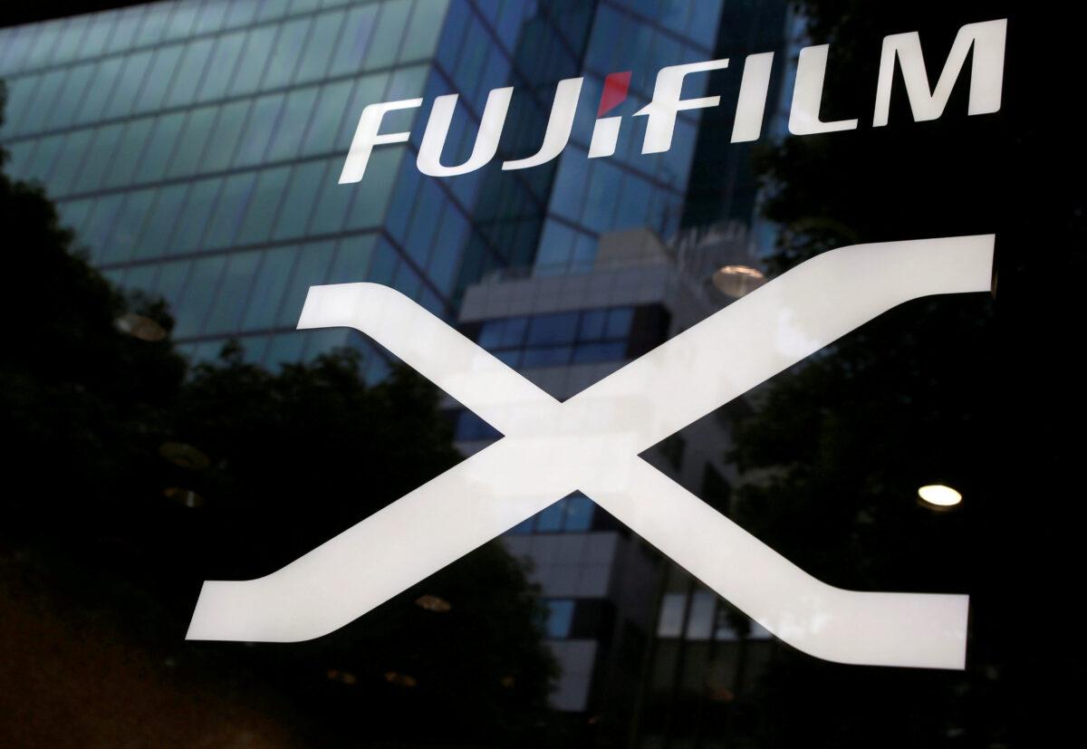 Fujifilm's company logo at its exhibition hall nearby the headquarters of Fujifilm Holdings Corp in Tokyo on June 12, 2017. (Kim Kyung-Hoon/Reuters)