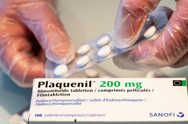 A file photo of Plaquenil tablets in a pharmacy, on April 6, 2020. (Benoit Doppagne/Belga Mag/AFP via Getty Images)