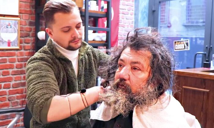 Barber Gives Homeless Man His First Haircut in Years, Looks Totally Unrecognizable