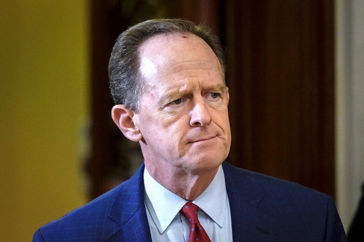 Sen. Pat Toomey (R-Pa.) leaves the Senate chamber at the U.S. Capitol in Washington, on Jan. 30, 2020. (Drew Angerer/Getty Images)