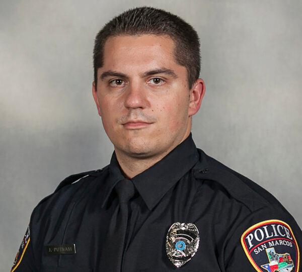 Officer Putnam died Saturday, April 18, 2019 in a shooting in San Marcos that left two other officers in critical but stable condition, the city's interim police chief, Bob Klett, said at a news conference Sunday. (San Marco Police Department via AP)