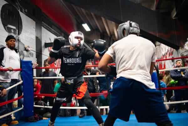 Fighters spar at Ironbound Boxing. (Courtesy of Ironbound Boxing)