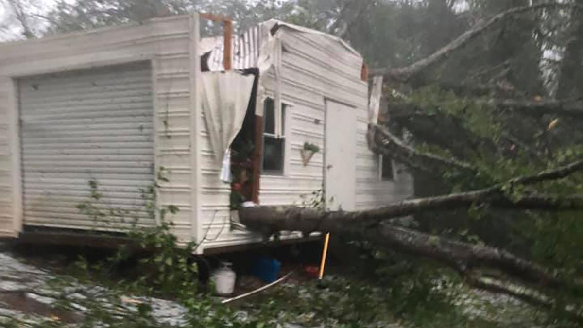 Johnette Lamborne's home, car and storage damaged by the storm in Alexander City, Al., on April 19, 2020. (Courtesy of Johnette Lamborne)