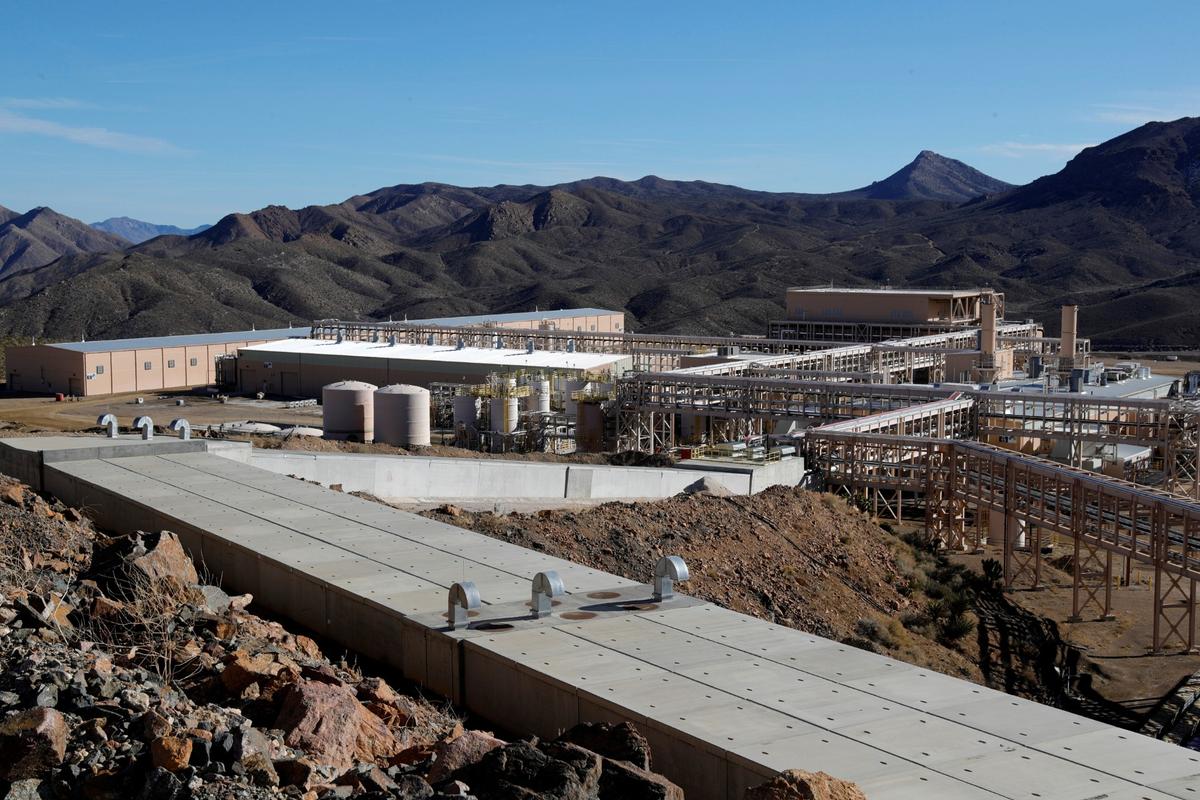 A view of mining facilities at the MP Materials rare-earth mine in Mountain Pass, Calif., on Jan. 30, 2020. (Steve Marcus/Reuters)