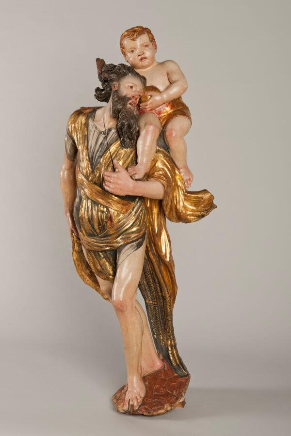 "St. Christopher," 1526–1533, by Alonso Berruguete. Polychromed wood with gilding. National Museum of Sculpture, Valladolid, Spain. (Javier Muñoz and Paz Pastor/National Museum of Sculpture, Valladolid, Spain)