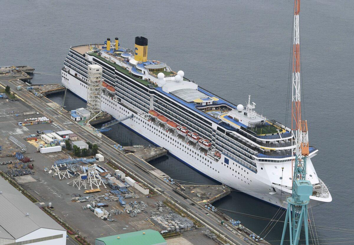 The Italian cruise ship Costa Atlantica, which had confirmed 33 cases of the COVID-19 disease in Nagasaki, southern Japan on April 21, 2020. (Kyodo/Reuters/File)