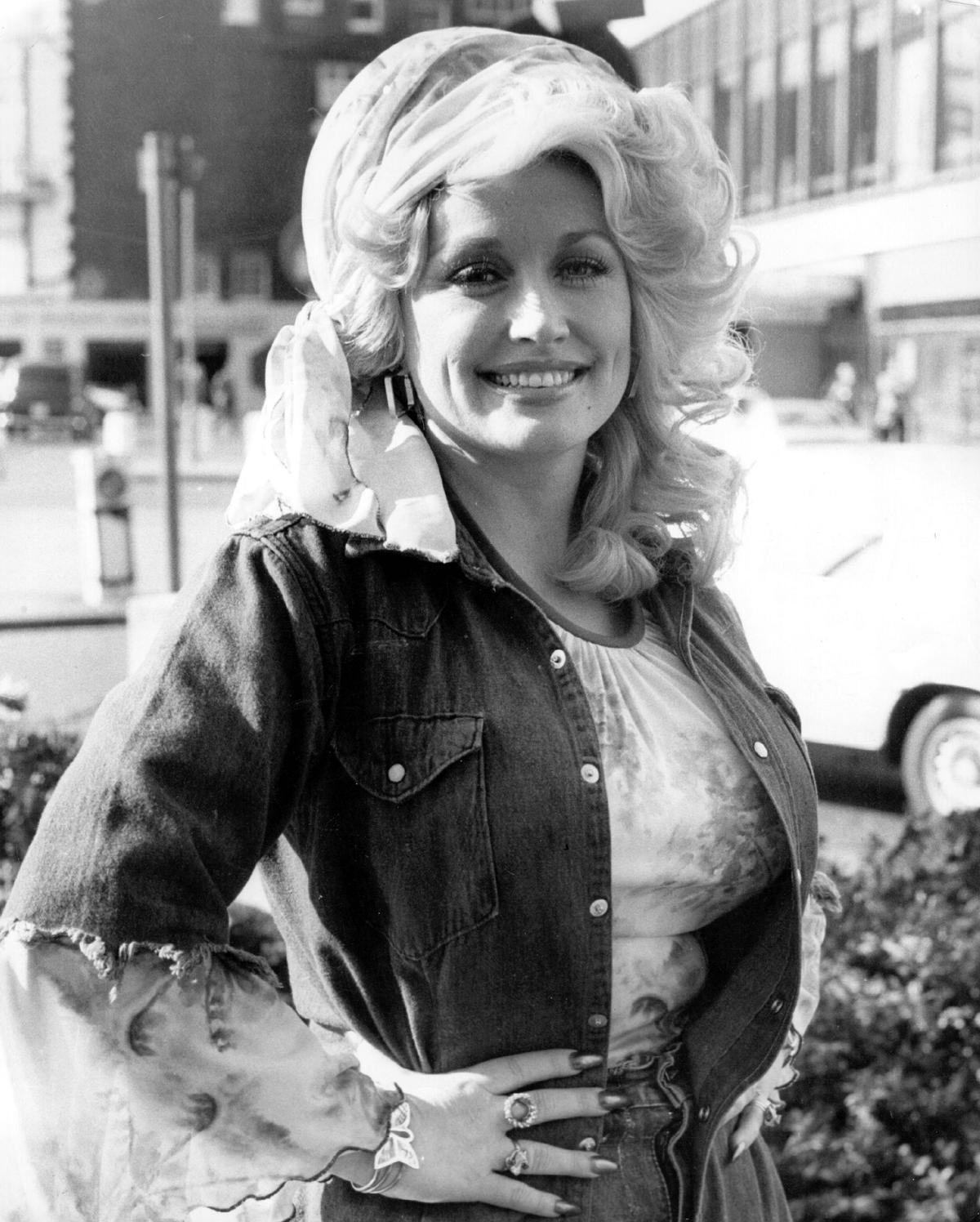 Parton after performing at the King's Theatre in Glasgow, Scotland, in the presence of the Queen on May 20, 1977 (Keystone/Getty Images)