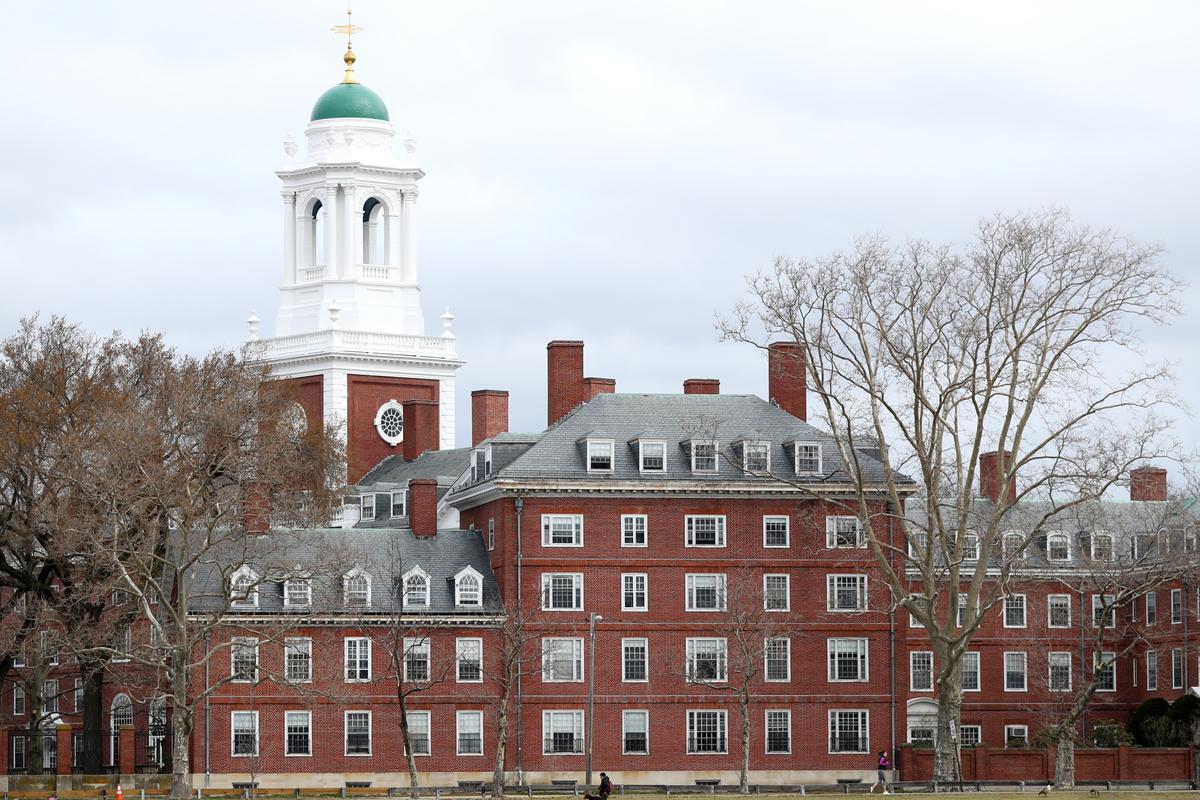 The Harvard University campus in Cambridge, Mass., on March 23, 2020. (Maddie Meyer/Getty Images)