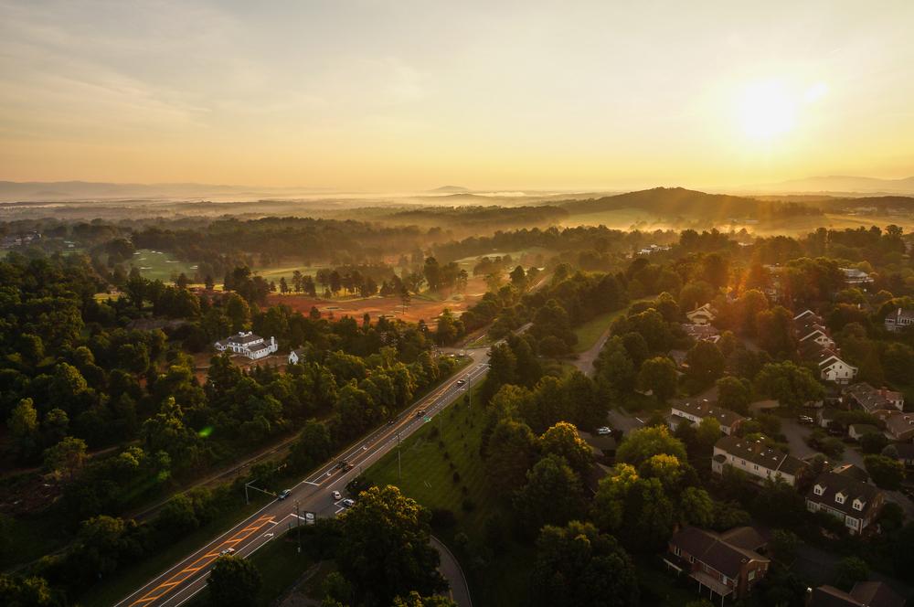 The sun rises over Charlottesville. (Bram Reusen/Shutterstock)