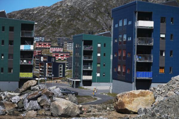 Newly built apartment buildings are seen in Nuuk, the capital of Greenland on July 28, 2013. (Joe Raedle/Getty Images)