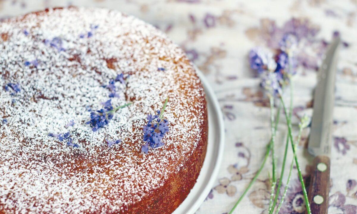 Diana Henry's lemon and lavender cake. (Laura Edwards)