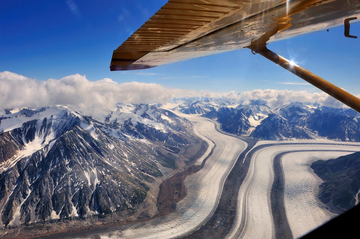An aerial view of Kluane National Park in northern Yukon Territory, Canada. (Copyright Hans-Gerhard Pfaff)
