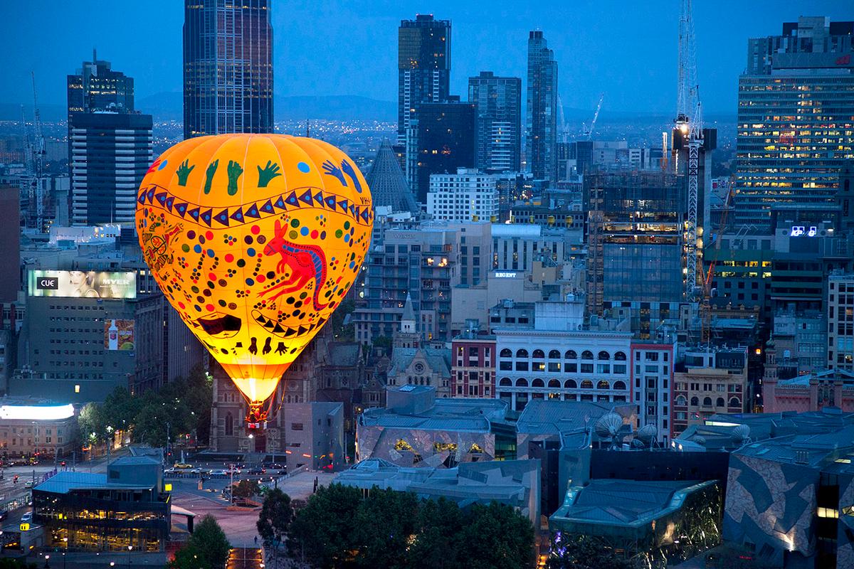 Rising up above Melbourne, Australia, with Global Ballooning. (Courtesy of Global Ballooning)
