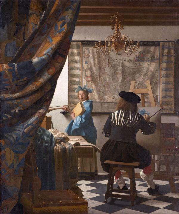 "The Art of Painting" by<br/>Johannes Vermeer, circa 1666-1668, Kunsthistorisches Museum, Vienna, Austria. (Public domain)