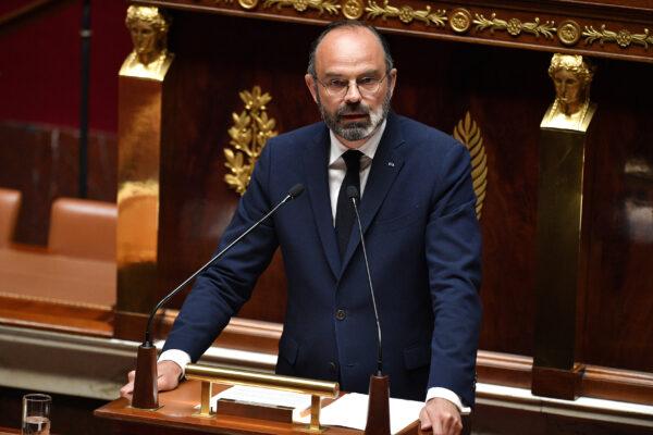 French Prime Minister Edouard Philippe delivers a speech to present the government's plan to unwind the country's lockdown at the National Assembly in Paris, France on April 28, 2020. (David Niviere/Pool via Reuters)
