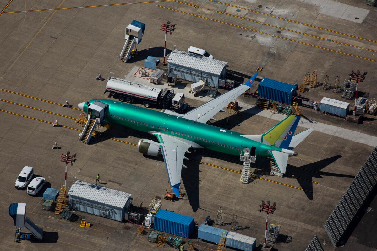  A Boeing 737 MAX airplane is seen parked at a Boeing facility in Renton, Wash., on Aug. 13, 2019. (David Ryder/Getty Images)