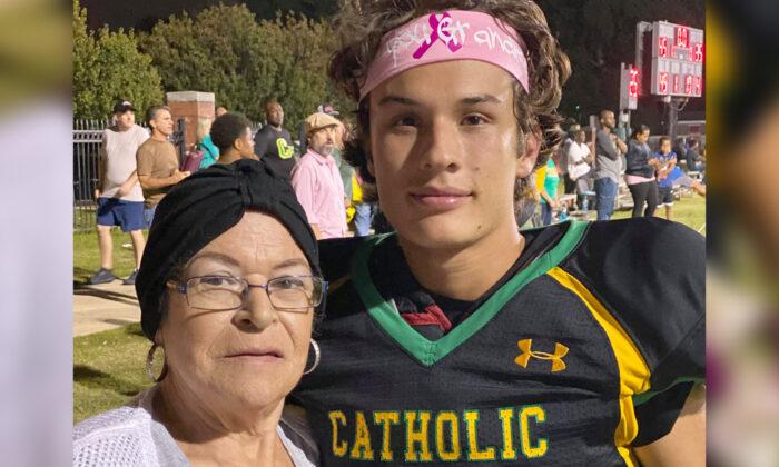 High School Football Player Surprises Grandma Fighting Breast Cancer With Touching Tribute During a Game