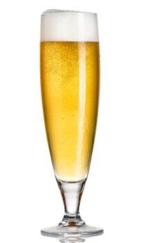 Flutes showcase the carbonation and clarity of fruit beers, lambics, or light clear beers such as German pilsners or helles. (Zerbor/Shutterstock)