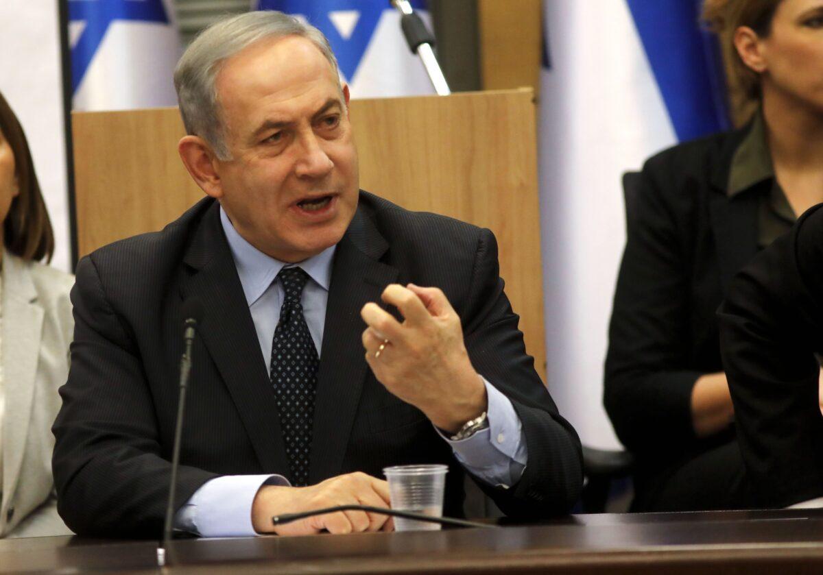 Israeli Prime Minister Benjamin Netanyahu speaks during a meeting at the Knesset (parliament) in Jerusalem on March 4, 2020. (Menahem Kahana/AFP via Getty Images)
