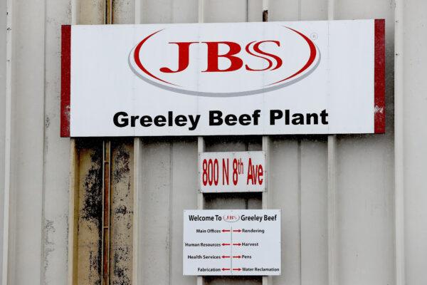 The Greeley JBS meatpacking plant sits idle in Greeley, Co., on April 16, 2020. (Matthew Stockman/Getty Images)