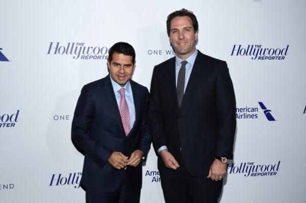 Chairman of NBCUniversal International Group and NBCUniversal Telemundo Enterprises Cesar Conde (L) and Executive Editor at The Hollywood Reporter Matt Belloni attend The Hollywood Reporter 35 Most Powerful People In Media 2017 at The Pool in New York City, on April 13, 2017. (Dimitrios Kambouris/Getty Images for The Hollywood Reporter)