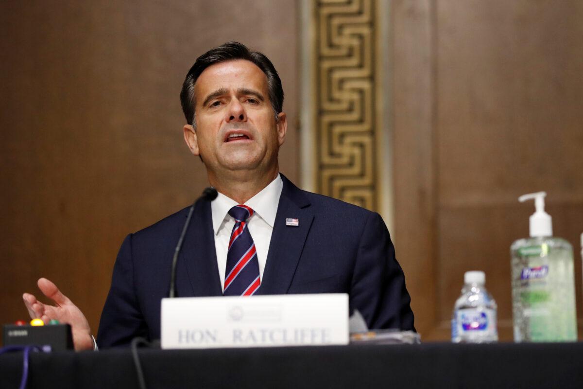 Rep. John Ratcliffe (R-Texas) testifies before a Senate Intelligence Committee nomination hearing on Capitol Hill in Washington on May 5, 2020. (Andrew Harnik/Pool/Reuters)