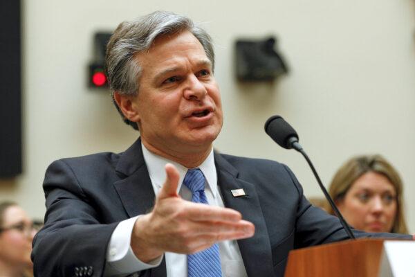FBI Director Christopher Wray testifies before the House Judiciary Committee on Capitol Hill in Washington on Feb. 5, 2020. (Tom Brenner/File Photo/Reuters)