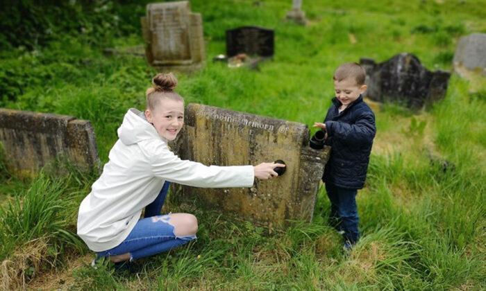 Brit Dad and Three Kids Clean Strangers’ Gravestones During CCP Virus Lockdown