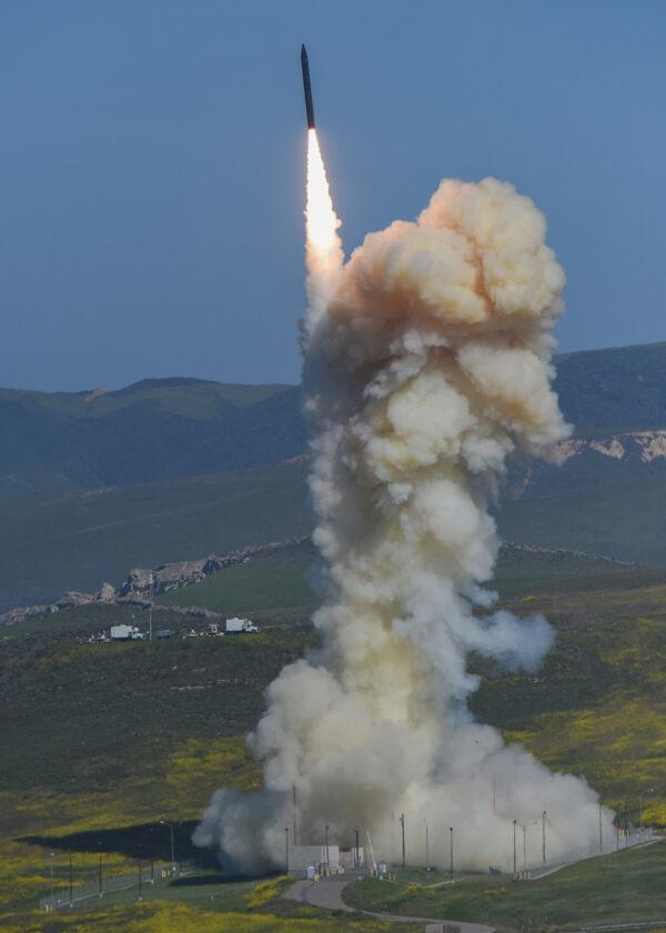 A test of the Ground-based Midcourse Defense system was conducted from North Vandenberg on March 25, 2019. (Department of Defense)