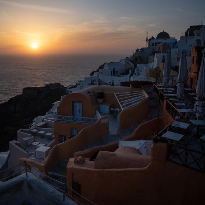 Greece Tourism: Tourists Watch the Iconic Sunset of Santorini