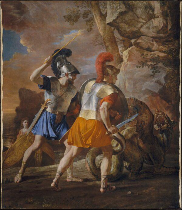 "The Companions of Rinaldo," circa 1633, by Nicolas Poussin illustrates Torquato Tasso’s heroic crusader poem "Jerusalem Delivered" (1580). Oil on canvas; 46 1/2 inches by 40 1/4 inches. Gift of Mr. and Mrs. Charles Wrightsman, 1977. (The Metropolitan Museum of Art)