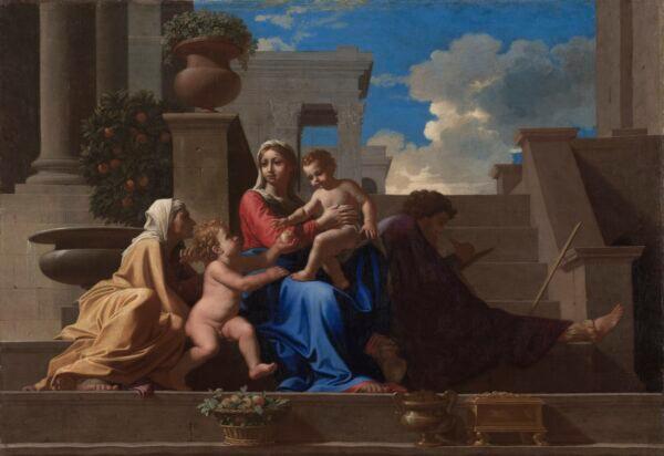 "The Holy Family on the Steps," 1648, by Nicolas Poussin. Oil on canvas; 28 7/8 inches by 41 5/8 inches. Leonard C. Hanna Jr. Fund, Cleveland Museum of Art. (Public Domain)