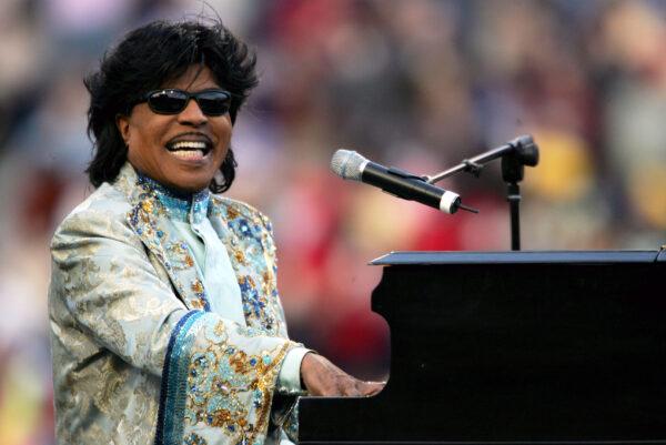 Little Richard performs during the halftime show of the game between the Louisville Cardinals and the Boise State Broncos at the Liberty Bowl in Memphis, Tennessee, on Dec. 31, 2004. (Andy Lyons/Getty Images)