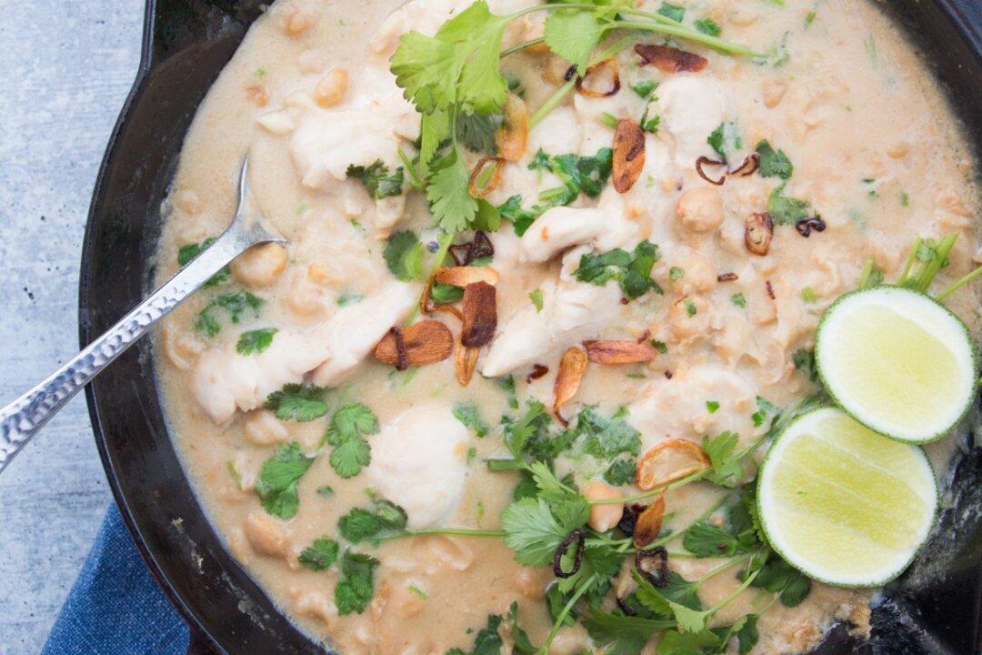 Coconut Milk Meets Miso in This Comforting Recipe for Braised Chicken and Chickpeas