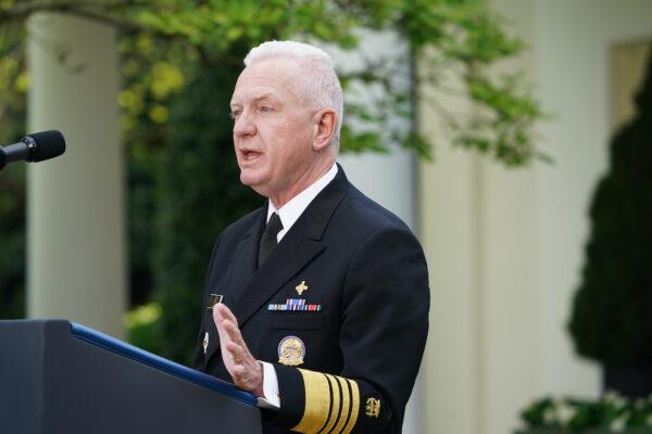 Assistant Secretary for Health Adm. Brett Giroir speaks during a news conference on COVID-19 in the Rose Garden of the White House on April 27, 2020. (Mandel Ngan/AFP via Getty Images)