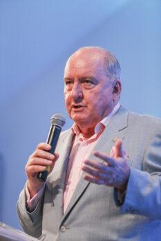 Alan Jones speaks during the Ampuni (Mercy) Vigils at C3 Church, for Toongabbie for Myuran Sukumaran and Andrew Chan who were on death row in Indonesia on February 18, 2015, in Sydney, Australia. (Cole Bennetts/Getty Images)