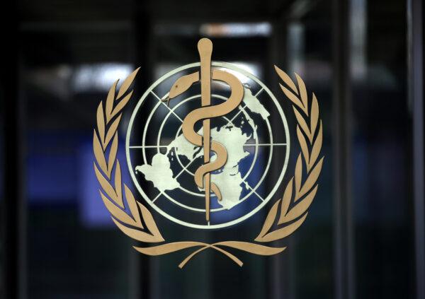 The logo of the World Health Organization (WHO) at its headquarters in Geneva, Switzerland, on January 30, 2020. (Denis Balibouse/Reuters)
