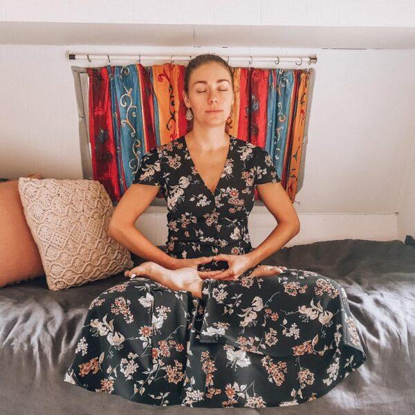 Amy Isabelle Duncan meditating at home. (Courtesy of Amy Isabelle Duncan)