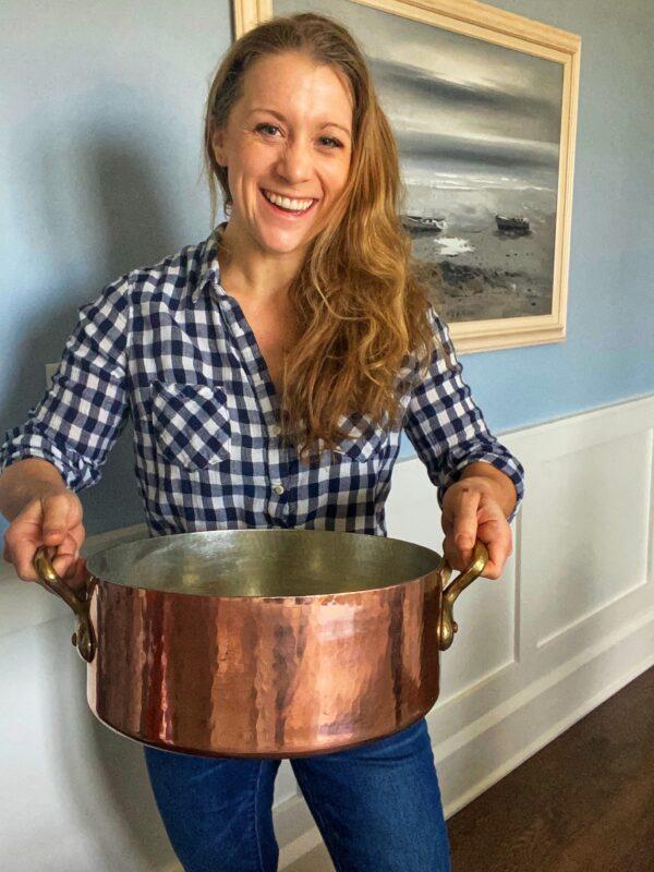 Sara Dahmen performs extensive research to create her cookware designs. Here, she displays a French rondeau pot. (Courtesy of Sara Dahmen)