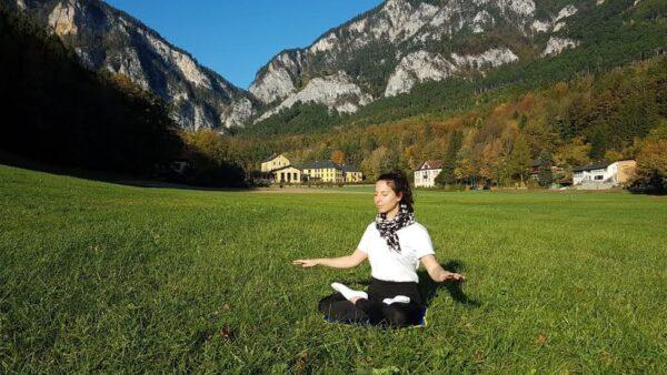 Ani Asvazadurian meditating in Reichenau, Austria. (Courtesy of Ani Asvazadurian)