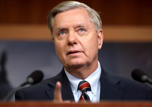 Sen. Lindsey Graham (R-S.C.) speaks during a press conference at the U.S. Capitol in Washington on Dec. 20, 2018. (Win McNamee/Getty Images)