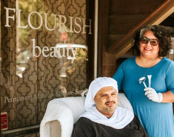 Beautician Felicia Rincon makes a customer look better at Flourish salon in Benicia, Calif. (Photo by Meilene Mae)