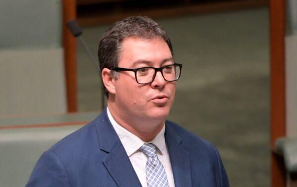 Member for Dawson George Christensen speaks in the House of Representatives at Parliament House on Feb. 18, 2019 in Canberra, Australia. (Tracey Nearmy/Getty Images)