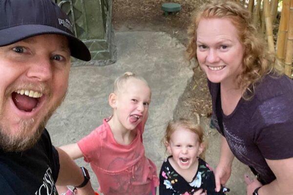 The family from Salt Lake City poses for a selfie with Tim (L), Kinzley, and Ellie (C) and Becky (L). (GoFundMe)