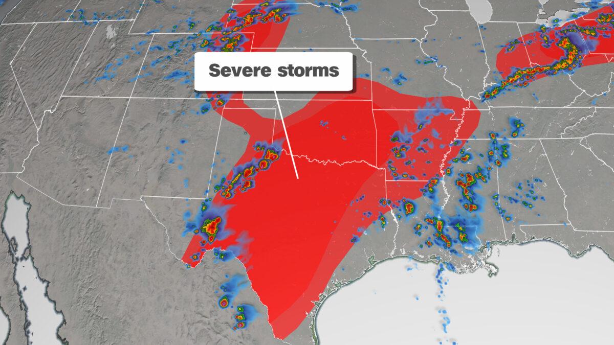 Severe Storms in Plains. (Courtesy of CNN Weather)