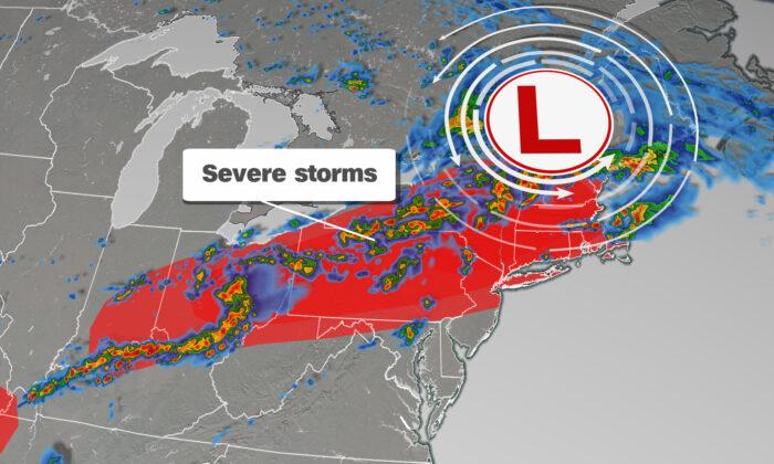 Severe Storms With Isolated Tornadoes Are Likely Across the Northeast Today