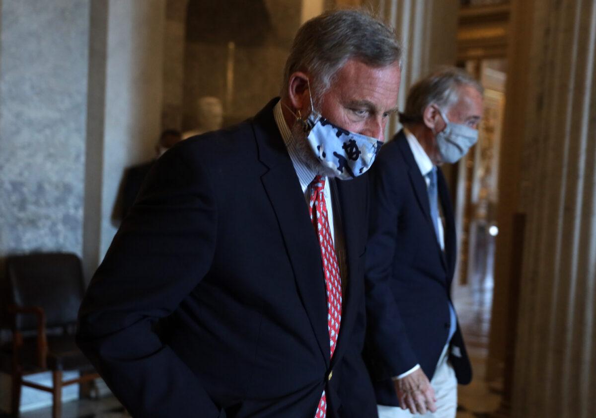 Sen. Richard Burr (R-N.C.), chairman of Senate Select Committee on Intelligence, leaves after a vote at the U.S. Capitol in Washington on May 14, 2020. (Alex Wong/Getty Images)