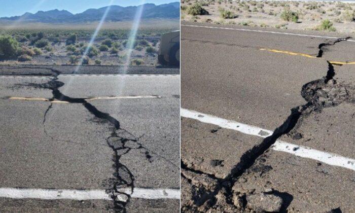 Nevada Highway Cracked and Closed After 6.5 Earthquake