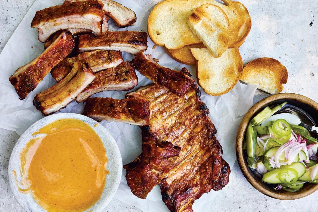Satay of Baby Back Ribs With Peanut Sauce