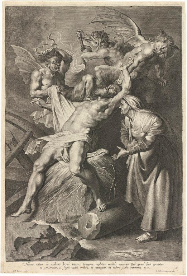 “Job Tormented by Demons and Abused by His Wife” by Flemish engraver Lucas Emil Vorsterman, after Sir Peter Paul Rubens. Gift of Frank Anderson Trapp, National Gallery of Art, Washington. (Public Domain)